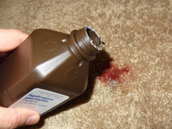 removing carpet stain with hydrogen peroxide
